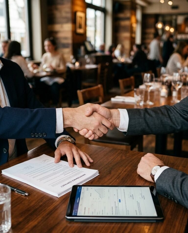 Handshake over a signed AMC maintenance contract
